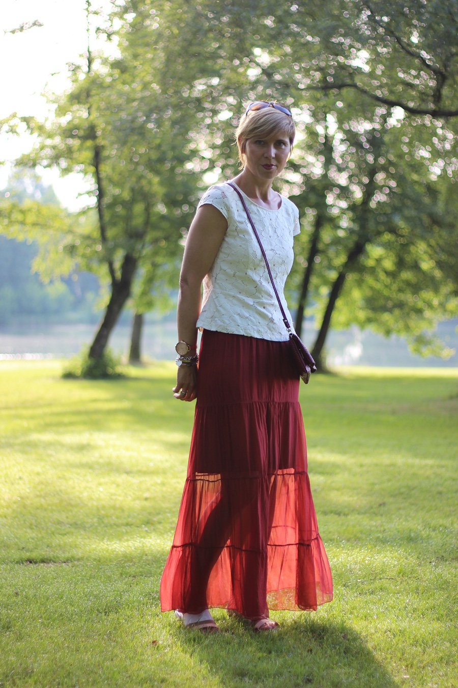 Wünsche, Träume, Maxi-Skirt, durchsichtig, Sommerlook, See, Conny Doll, ü40Blog