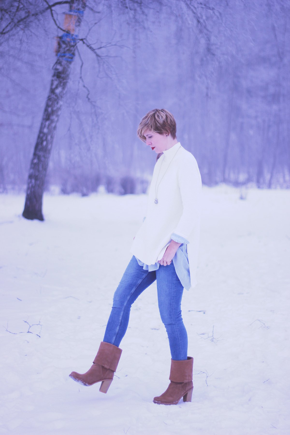 Longpullover und Longbluse, Winterlagenlook, Leomantel, All Saints Jeans, Oui, Mantel, UGGs, Asos