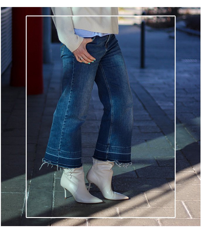 conny doll lifestyle: Denimculotte mit Stiefel, Kombination, casual Styling, Valentinstag ja oder nein